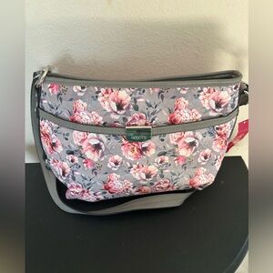 Rosetti Gray and Pink Floral Shoulder Bag